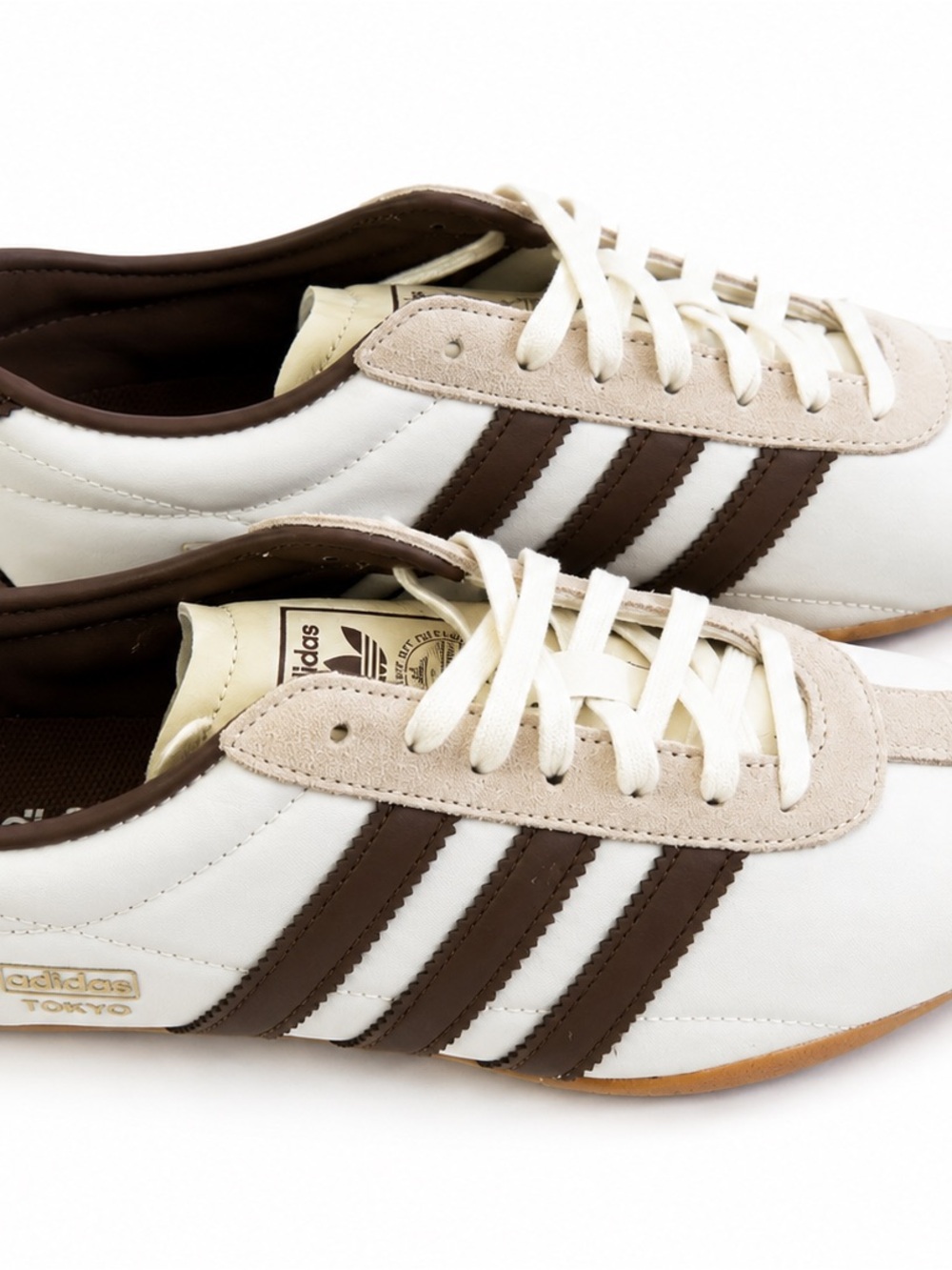 Adidas Tokyo W Sneakers White Brown Gum Sole Low Profile Retro Women’s 7 NIB - Picture 4 of 11